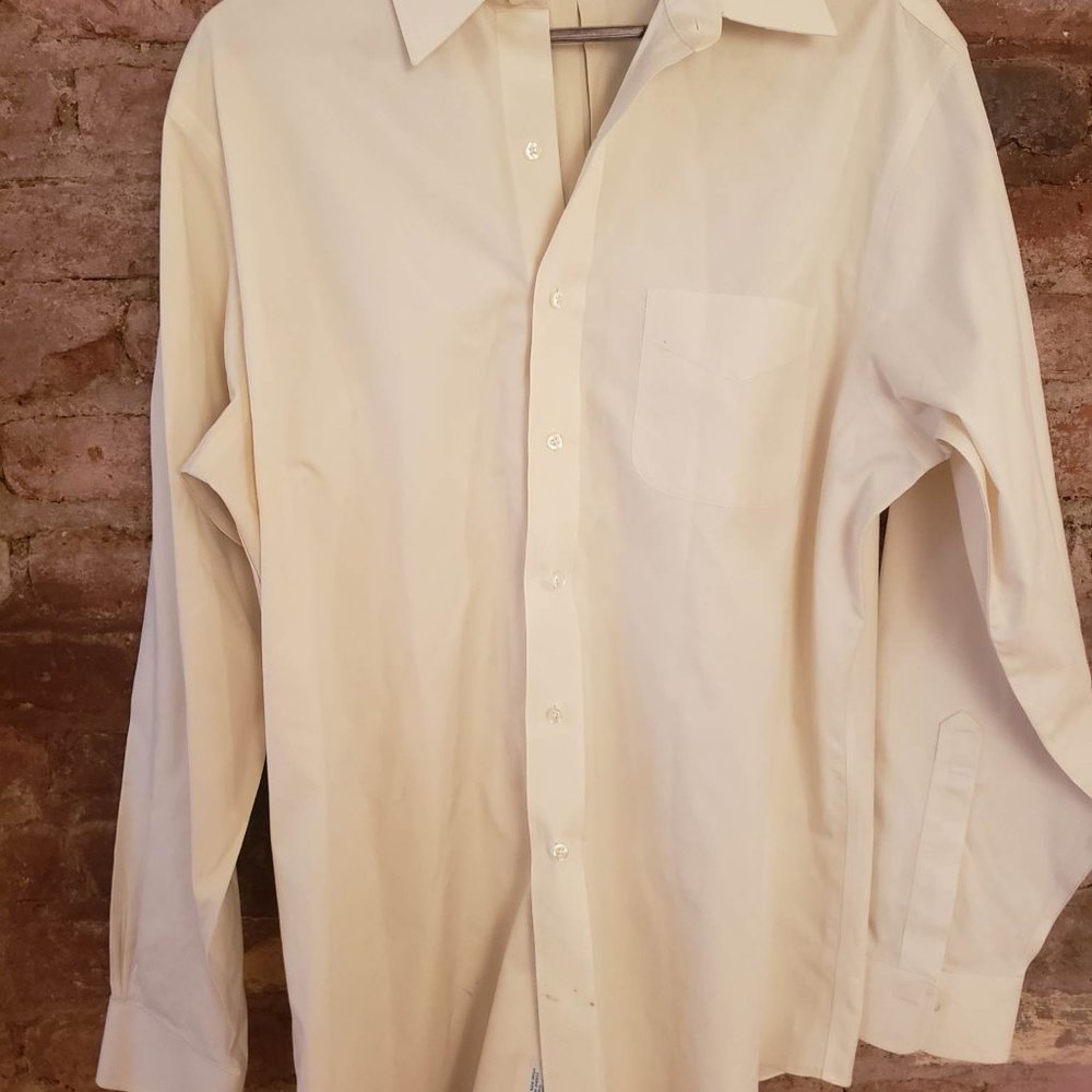 Light Yellow Brooks Brothers Men's Dress Shirt 16 1/2x35